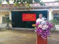 Thầy giáo Nguyễn Văn Nam – Bí thư chi bộ, Hiệu trưởng nhà trường phát biểu tại buổi lễ 